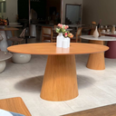 Ver imagem 2 de Mesa de Jantar Oval Cone 160x90 cm Freijó Personal Moveis Design Laminada em Madeira