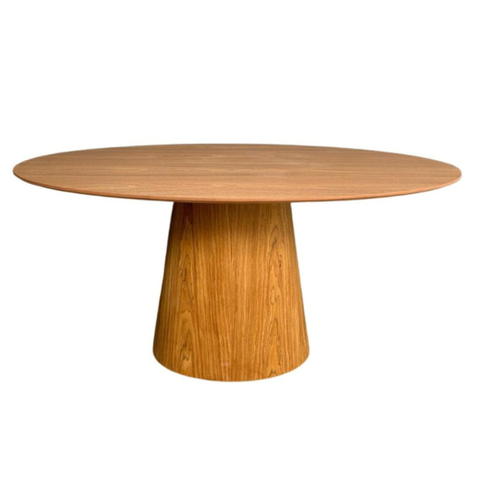 Mesa de Jantar Oval Cone 160x90 Cm Freijó Personal Moveis Design Laminada em Madeira