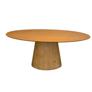 Mesa de Jantar Oval Cone 160x90 Cm Freijó Personal Moveis Design Mesa de Jantar Cone Laminada em Mad