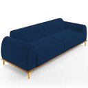 Ver imagem 1 de Sofá 03 Lugares Para Sala de Estar Kiev 210 cm D02 Veludo Azul Marinho C-304 - Lyam Decor