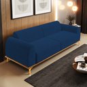 Ver imagem 2 de Sofá 03 Lugares Para Sala de Estar Kiev 210 cm D02 Veludo Azul Marinho C-304 - Lyam Decor
