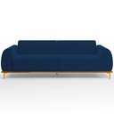 Ver imagem 3 de Sofá 03 Lugares Para Sala de Estar Kiev 210 cm D02 Veludo Azul Marinho C-304 - Lyam Decor