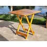 Mesa Dobrável 70x70 Retrátil De Madeira Mel - 3