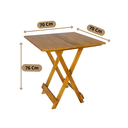 Ver imagem 2 de Mesa Dobrável 70x70 Retrátil De Madeira Mel