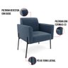 Sofá Namoradeira e 2 Poltronas Pé de Ferro Preto Marisa Suede Azul Marinho D03 - D'rossi - 8