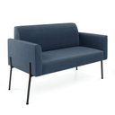 Ver imagem 6 de Sofá Namoradeira e 2 Poltronas Pé de Ferro Preto Marisa Suede Azul Marinho D03 - D'rossi