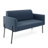 Sofá Namoradeira e 2 Poltronas Pé de Ferro Preto Marisa Suede Azul Marinho D03 - D'rossi - 6