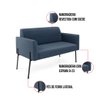 Sofá Namoradeira e 2 Poltronas Pé de Ferro Preto Marisa Suede Azul Marinho D03 - D'rossi - 3