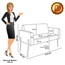 Ver imagem 4 de Sofá Namoradeira e 2 Poltronas Pé de Ferro Preto Marisa Suede Azul Marinho D03 - D'rossi