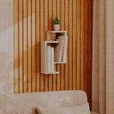 Ver imagem 1 de Nicho de Parede Decorativo Branco com Freijó Sala Quarto Hall
