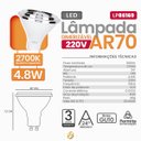 Ver imagem 3 de Lâmpada Led Ar70 Base Gu10 4.8w 2700k Dimerizável Irc 95 220v