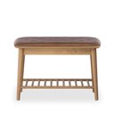 Ver imagem 1 de Banco Sapateira com Prateleira Ripada Liva 70 Cm X 36 Cm Tauari Courino Caramelo