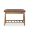 Banco Sapateira com Prateleira Ripada Liva 70 Cm X 36 Cm Tauari Courino Caramelo - 1