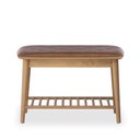 Ver imagem 3 de Banco Sapateira com Prateleira Ripada Liva 70 cm X 36 cm Tauari Courino Caramelo