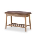 Ver imagem 5 de Banco Sapateira com Prateleira Ripada Liva 70 cm X 36 cm Tauari Courino Caramelo