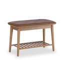 Ver imagem 4 de Banco Sapateira com Prateleira Ripada Liva 70 Cm X 36 Cm Tauari Courino Caramelo