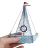 Miniatura Barco Navio de Madeira Veleiro Decoração Náutica ? 14,5cm - 2
