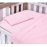 Jogo de Lençol Mini Berço Rosa 3pçs Percal 200 Fios - 1