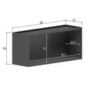 Ver imagem 3 de Armário Aéreo p/ Cozinha Estilo 7004 c/ 2 Portas 80cm Cinza/Grafite - Bertolini