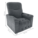 Ver imagem 2 de Poltrona Verona Zero Wall Cinza 2 Estágios em Veludo 83cm para Sala e Quarto