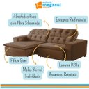 Ver imagem 5 de Sofá Retrátil Reclinável 5 Lugares 270cm com Pillow Veludo Marrom Alasca Megasul