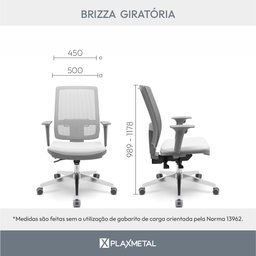 Cadeira Escritório Presidente Ergonômica NR17 Corino Encosto Regulável Brizza - 4