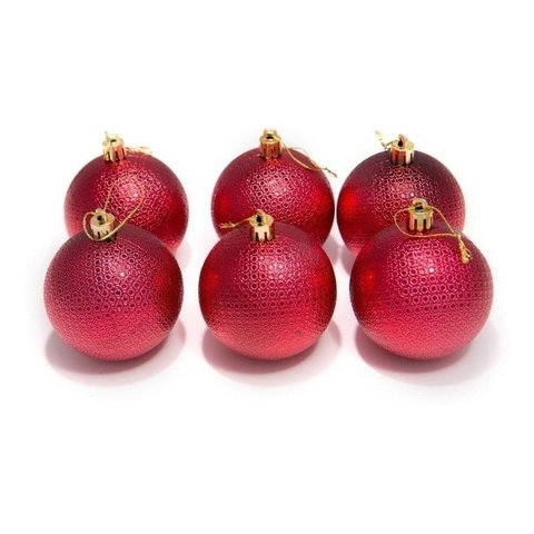 Kit 48 Bolas Natalinas Enfeite Árvore de Natal 7cm Vermelho