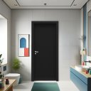 Ver imagem 2 de Kit Porta de Madeira 210x70cm Lisa Laqueada Esquerda Moldufama