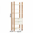 Ver imagem 3 de Closet 2 Gavetas 4 Prateleiras 100% Mdf Tw401 Off White/freijó/gold - Dalla Costa