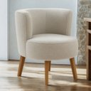 Ver imagem 1 de Poltrona para Closet Tecido Boucle Luxo Estrutura Resistente Pés em Madeira Natural Pés Retro