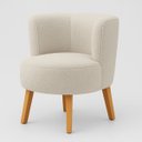 Ver imagem 5 de Poltrona Estofada Tecido Boucle Confortável para Sala de Espera Pés de Madeira Resistente Elegante