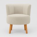 Ver imagem 4 de Poltrona para Closet Tecido Boucle Luxo Estrutura Resistente Pés em Madeira Natural Pés Retro