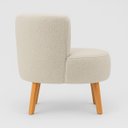 Ver imagem 6 de Poltrona Estofada Tecido Boucle Confortável para Sala de Espera Pés de Madeira Resistente Elegante