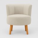 Ver imagem 4 de Poltrona Estofada Tecido Boucle Confortável para Sala de Espera Pés de Madeira Resistente Elegante