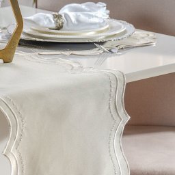 Trilho de Mesa Bordare Bordado 40x180cm Pergaminho - 5