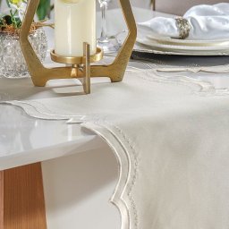 Trilho de Mesa Bordare Bordado 40x180cm Pergaminho - 4