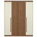 Ver imagem 6 de Guarda Roupa Solteiro 155cm 4 Portas 2 Gavetas Zain Jatobá/Areia S01 - Mpozenato