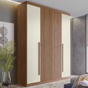 Ver imagem 1 de Guarda Roupa Solteiro 155cm 4 Portas 2 Gavetas Zain Jatobá/Areia S01 - Mpozenato