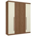 Ver imagem 2 de Guarda Roupa Solteiro 155cm 4 Portas 2 Gavetas Zain Jatobá/Areia S01 - Mpozenato