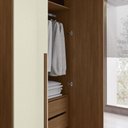 Ver mais imagens de Guarda Roupa Solteiro 155cm 4 Portas 2 Gavetas Zain Jatobá/Areia S01 - Mpozenato