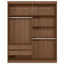 Ver imagem 5 de Guarda Roupa Solteiro 155cm 4 Portas 2 Gavetas Zain Jatobá/Areia S01 - Mpozenato
