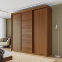 Ver imagem 1 de Guarda Roupa Casal 3 Portas de Correr Samambaia CabeCasa MadeiraOriginals Freijó