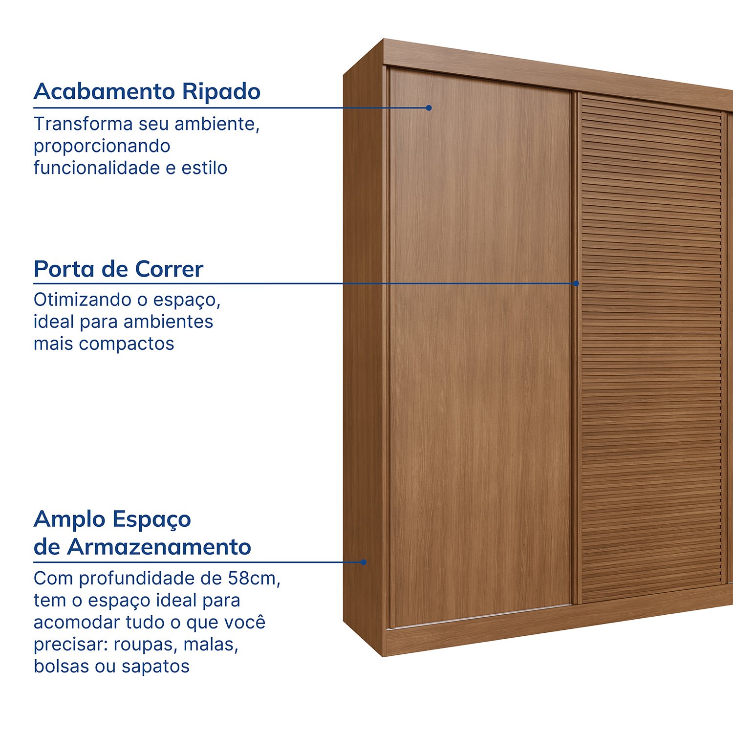 Guarda Roupa Casal 3 Portas de Correr Samambaia Cabecasa Madeiramadeira - 4