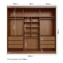 Ver imagem 3 de Guarda Roupa Casal 3 Portas de Correr Samambaia CabeCasa MadeiraOriginals Freijó