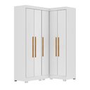 Ver imagem 2 de Armário Multiuso para Lavanderia Modulado 5 Portas com Pés Branco Aurora