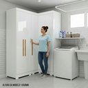 Ver imagem 6 de Armário Multiuso para Lavanderia Modulado 5 Portas com Pés Branco Aurora