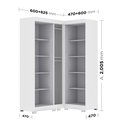 Ver imagem 3 de Armário Multiuso para Lavanderia Modulado 5 Portas com Pés Branco Aurora