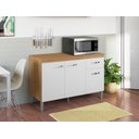 Ver imagem 2 de Balcão Gabinete P/ Pia Gabriela com Tampo 120 Cm Ajl Móveis - Amêndoa/branco