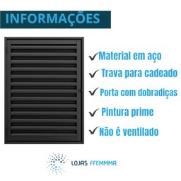 Alçapão Liso Preto Prime de Aço Lage Portinhola 70x60cm - 3