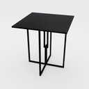 Ver imagem 2 de Mesa Quadrada Industrial Preta 70cm Tampo Madeira Preto